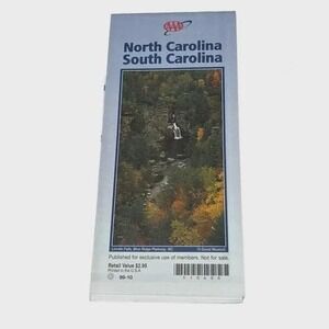 AAA North Carolina South Carolina Vintage Map 2000